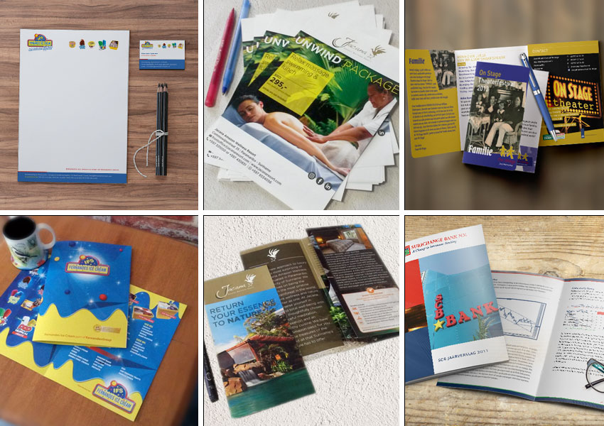 digitale pirnts suriname, brochures, flyers, posters, boekjes, visitekaarten, suriname, jaarverslagen printen